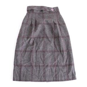Vintage Partial Wool Skirt  Plaid  Size 30